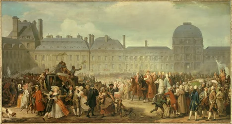 Publisering av Versailles-traktaten foran Tuileries-palasset 25. november