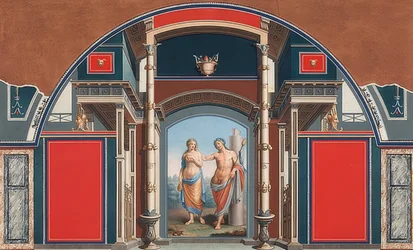 Veggmaleri fra et romersk hus på området til Villa Negroni i Roma, Bacchus og Ariadne. 1783