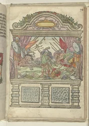 Allegorisk representasjon på scenen på hjørnet av Grote Markt, 1578