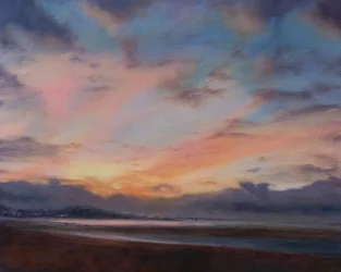 Whispery clouds Devon, 2022 (olje på lerret)