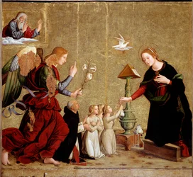 Bebudelse med kardinal Juan de Torquemada (maleri, ca. 1460)