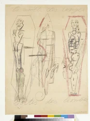 Englenes opprør som kommer ut av limboet. Tegning av Antonin Artaud (1896–1948).