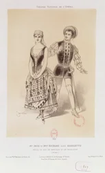 Mr. Ibos og frøken Richard som hertugen av Mantua og Magdalen i Rigoletto av Verdi, 1885