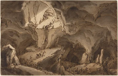 Entrance to the Bowels of the Earth   1218945   no       norwegian Successfully Translated  Original: Klederdracht van de provincie Gelderland, 1857 Provincie Gelderland / t Land van Doetichem Bredevoort en Borculo/ XI (title on object) Translat: Klederdra