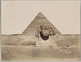 Sphinx et la Pyramide de Chephren (albumin sølvfoto)
