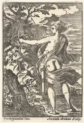 Callisto-jakt med trukket bue, etter Parmigianino, 1720-1740.