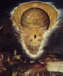 Scener av lidenskap: oppstigning. Detalj. Maleri av Antonio Campi (1526-1587)