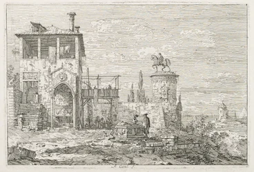 Utsikt: Ryttermonumentet, 1735-1746.