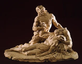 Lamentation of Christ av Antonio Canova (1757-1822), modell i leire, detalj