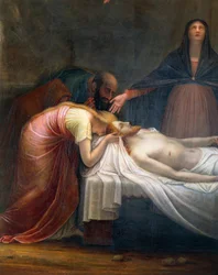 Lamentation over the Dead Christ, av Antonio Canova, detalj