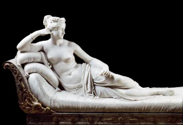 Pauline Bonaparte, prinsesse Borghese (1780 - 1825) søster av Napoleon I representert i Victorious Venus Marble Sculpture av Antonio Canova (1757-1822) 1804-1808 Roma, Galleria Borghese