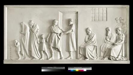 Sokrates forlater familien, 1787-1790 (gips)