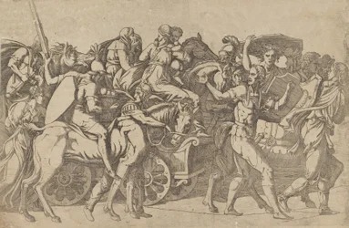 En romersk hær på mars - troppekonvoi, 1540-45.