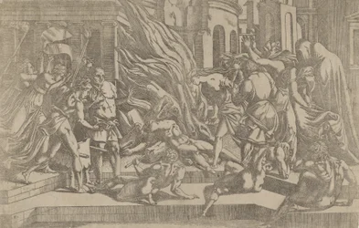 Brenning av et lik, 1540-45.