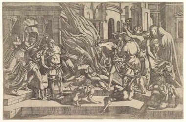 Brenning av et lik, ca. 1543.