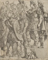 Keiseren henvender seg til soldatene sine, ca. 1542-45.