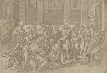 Jesus vasker disiplenes føtter, 1540-45.