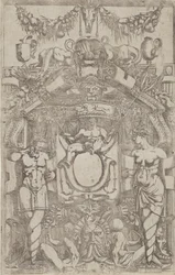 Ornament med en liten tom oval, 1540-45.