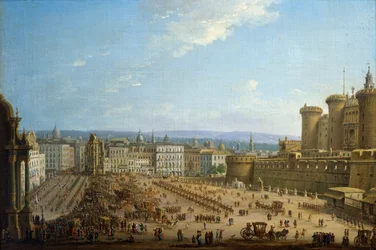 Festival Of Four Altars In Napoli, ca 1757, av Antonio Joli (1700-1777), olje på lerret, 52,1x78,7, Italia