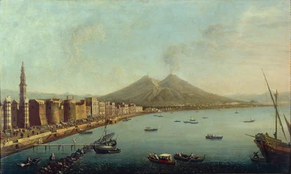Napoli, Il Borgo Loreto Forte del Carmine som viser kongelig prosesjon inn på Piazza del Carmine (olje på lerret)