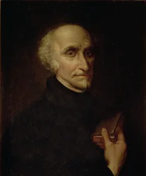131-0795081/1 Portrett av Pedro Calderon de la Barca (1600-81) spansk poet og dramatiker (olje på lerret)