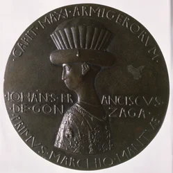 Portrettmedalje som viser Gianfrancesco Gonzaga (13945-1444) 1446-8 (bronse) (for bakside se 96844)