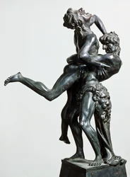 Hercules og Antaeus, ca 1475, av Antonio Pollaiuolo (1431 eller 1432-1498), bronsestatue, 46 cm, Italia