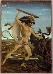 Herkules og Hydraen (tempera på tre)