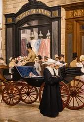 Epoken, detalj med en nonne og en vogn