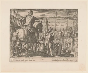 Alexander den store instruerer de makedonske soldatene The Deeds of Alexander the Great (serietittel) Alexandri magni praecipvae res gestae (serietittel)