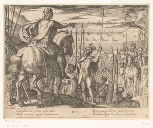 Alexander den store instruerer de makedonske soldatene The Deeds of Alexander the Great (serietittel) Alexandri magni praecipvae res gestae (serietittel)