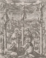 Christ crucified between the two thieves, the three Marys at the foot of the cross, 1612.    1188515   no       norwegian Successfully Translated  Original: Two angels carrying a man Translat: Two angels carrying a man 1271179 no norwegian Successfully Tra
