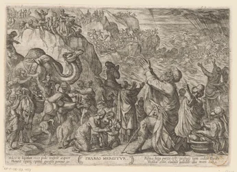 Egypterne drukner i Rødehavet Farao Mergitur (tittel på objekt) Det gamle testamente kampscener (serietittel)