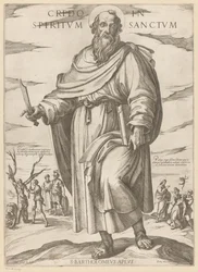 Av Saint Bartholomew Jeg tror på Den Hellige Ånd (tittel på objekt) Kristus, Maria og apostelen (serietittel)