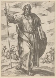Den hellige Judas Taddeus Kjødets oppstandelse (tittel på objekt) Kristus, Maria og apostelen (serietittel)