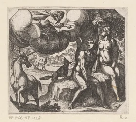 Gud klandrer Adam og Eva for ulydighet The Creation (serietittel)