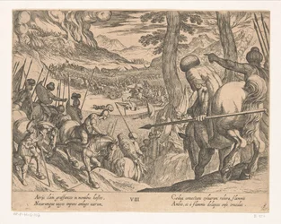 Alexander den stores hær omgir fiendens styrker med ild The Deeds of Alexander the Great (serietittel) Alexandri magni praecipvae res gestae (serietittel)