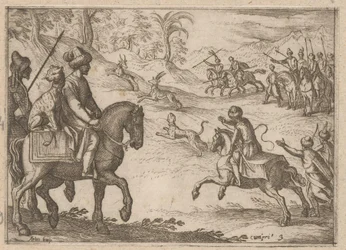 Orientalske jegere jakter hjort Jaktscener (del 2) (serietittel) Primo libro di caccie varie (serietittel)