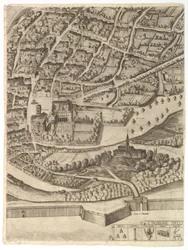 Plan for byen Roma. Del 11 med San Pancrazio venstre bredd, 1645.