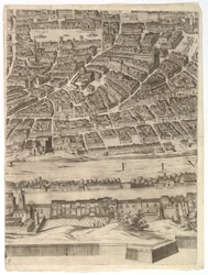 Plan for byen Roma: ark 9 med Piazza Navona, Campo di Fiore og Sant..., 1645.