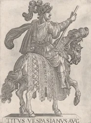 Plate 11: Titus Vespasian på hesteryggen vendt rett fra de 