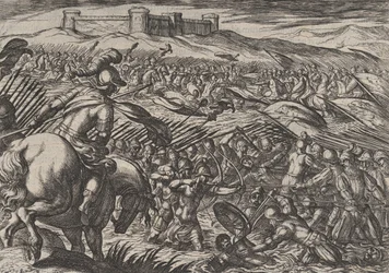 Plate 29: Civilis Floods the Land by Defensively Breaking the Dikes, fra The War of the R..., 1611.