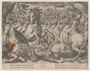 Plate 4: Alexander Battling the Persians, fra The Deeds of Alexander the Great, 1608.