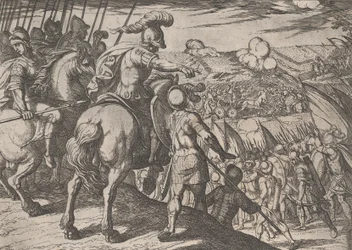 Plate 5: Alexander Directing a Battle, fra The Deeds of Alexander the Great, 1608.,