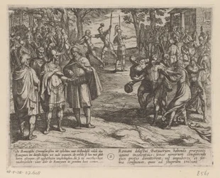 Romerne kjøper de unge nederlandske mennene fra de nederlandske eldre De bataviske krigene mot romerne (serietittel) Batavorum cum Romanis Bellum (serietittel)