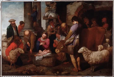The Adoration of the Magi Painting av Antonio Travi (1608-1665) Genes Musei di Strada Nuova fra 1600-tallet (tidligere Palazzo Bianco)