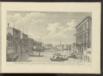 Utsikt over Canal Grande en Palazzo Vendramin-Calergi te Venetië Fra husene til Grimanos på den ene siden, tronene på den andre, opp til Royal Canal (tittel på objektet) Den mest kjente utsikten over byen Venezia, fra Antonius Canal 38 paneler trykt på luf