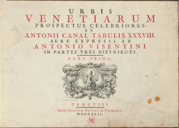 Den mest kjente utsikten over byen Venezia, fra Antonius-kanalens tabeller 38 Air Expressi distribuert av Antonio Visentini i tre deler. Del én [-Del tre]