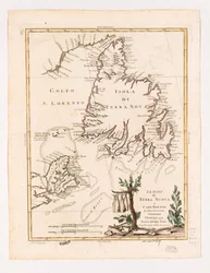 Øyene Terre Nuova og Cape Breton i ny projeksjon 1778. LOC 73694665