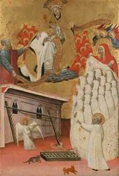 Santa Francesca Romana kledd av jomfruen, ca. 1445.